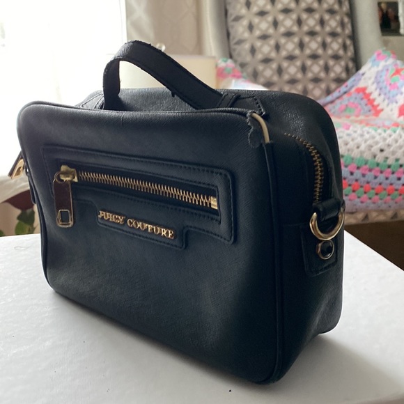 🖤🐧👑BLACK LEATHER VINTAGE JUICY COUTURE PURSE👑🐧🖤 - Picture 3 of 5